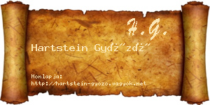 Hartstein Győző névjegykártya